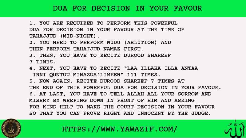 6 Strong Dua For Decision In Your Favour