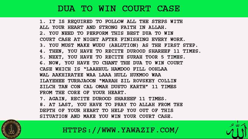 8 Best Dua To Win Court Case