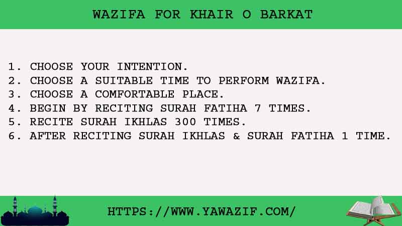 6 Quick Wazifa For Khair O Barkat