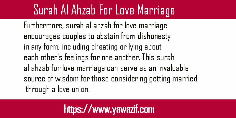 Surah Al Ahzab For Love Marriage