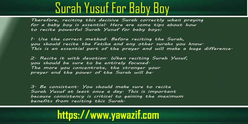Surah Yusuf For Baby Boy