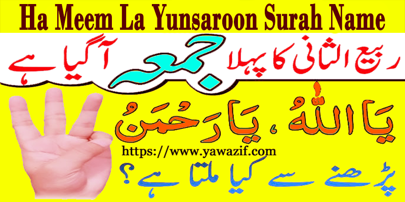 Ha Meem La Yunsaroon Surah Name